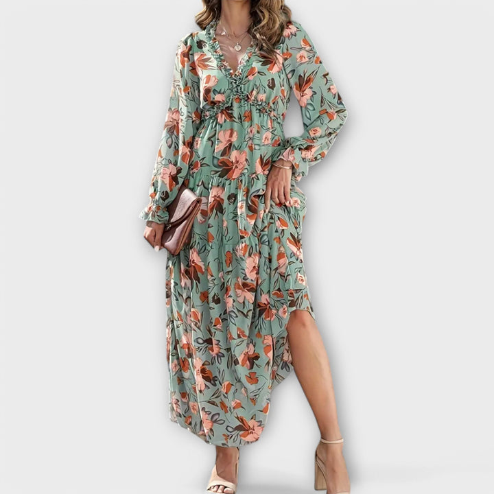 Isabella – Vestido Maxi Floral Elegante para una Gracia Sin Esfuerzo