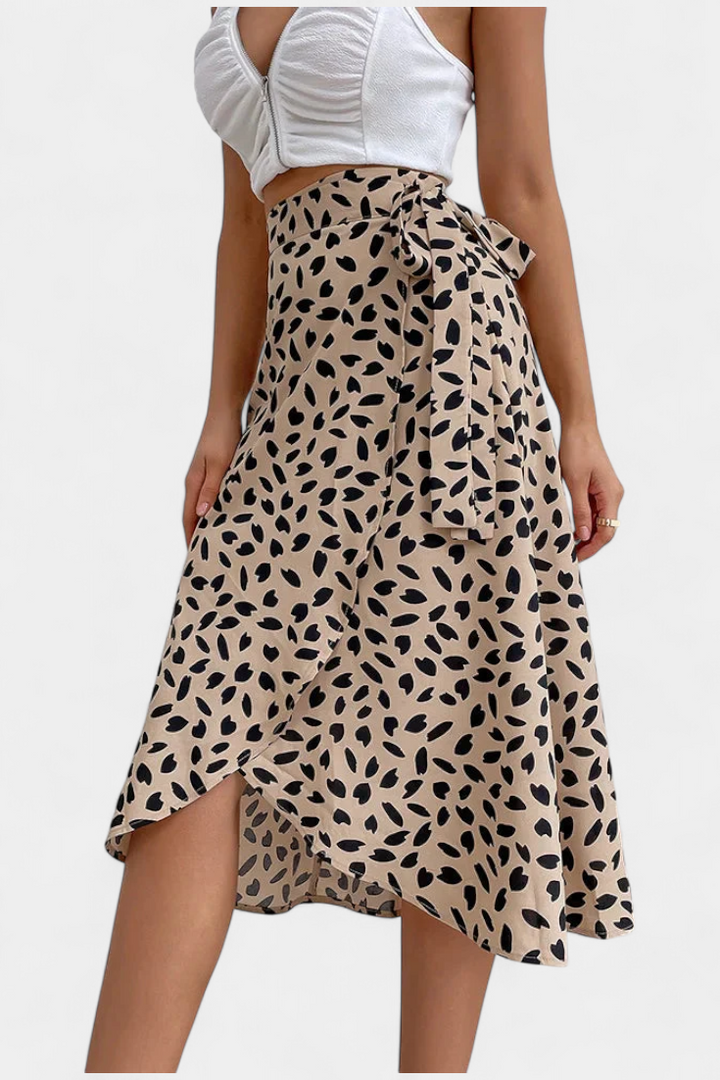 Cami | Falda Envolvente Boho con Estampado Asimétrico