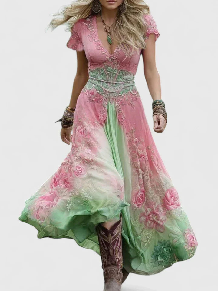 Ellie – Vestido Maxi Elegante para la Gracia Bohemia