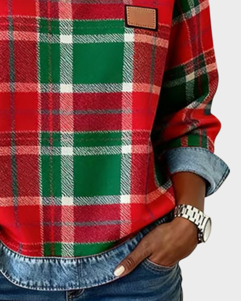 Marta™ | Sudadera con parches a cuadros