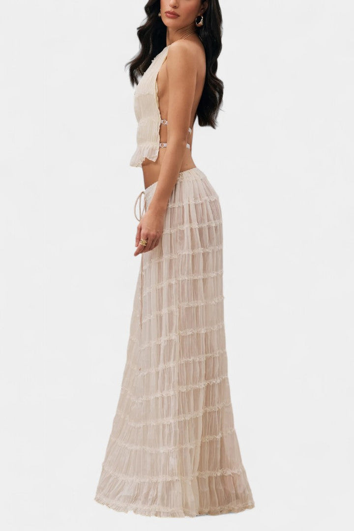 Eugenie | Conjunto a Juego con Top Plisado y Falda