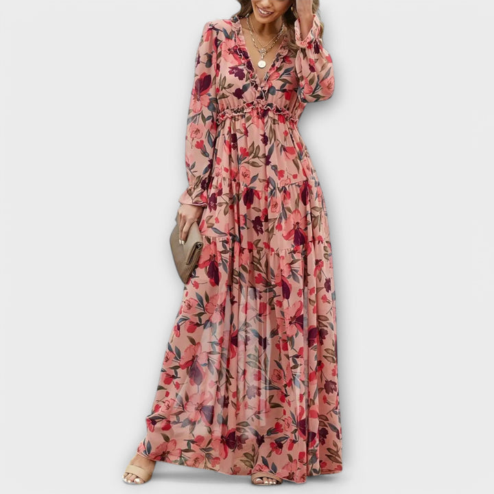 Isabella – Vestido Maxi Floral Elegante para una Gracia Sin Esfuerzo