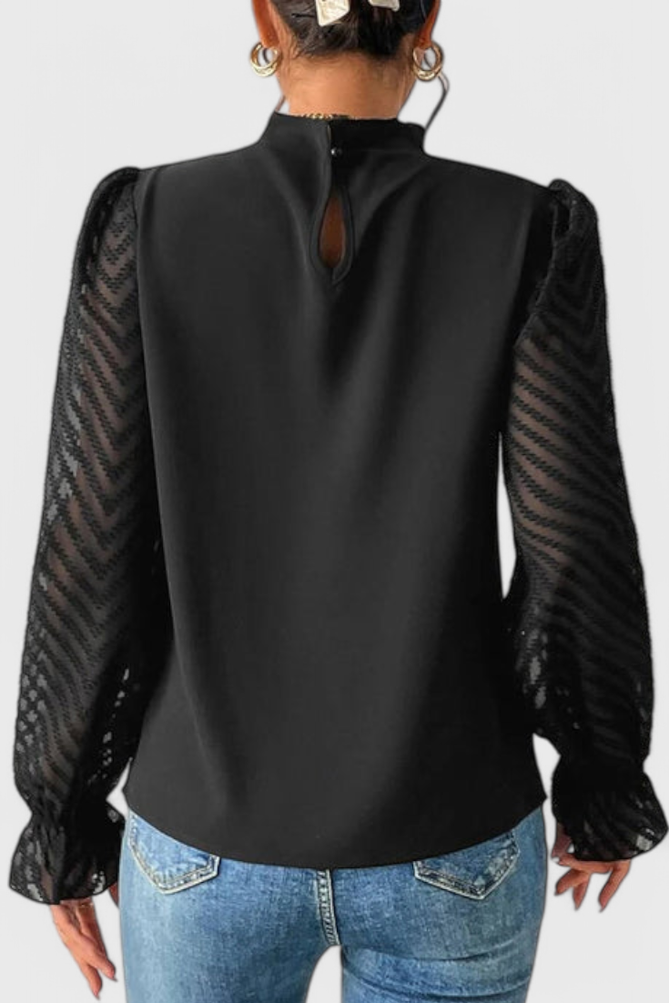 Helga - Blusa de Manga Larga Náutica