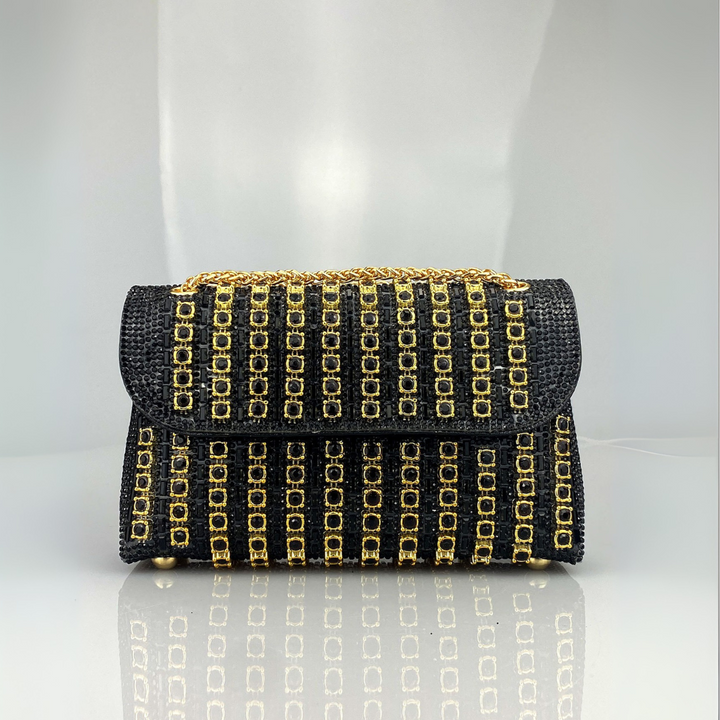 Alba | Bolso de Hombro con Cadena Chic y Diamantes de Color