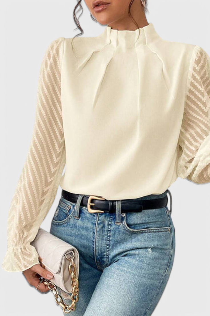 Helga - Blusa de Manga Larga Náutica