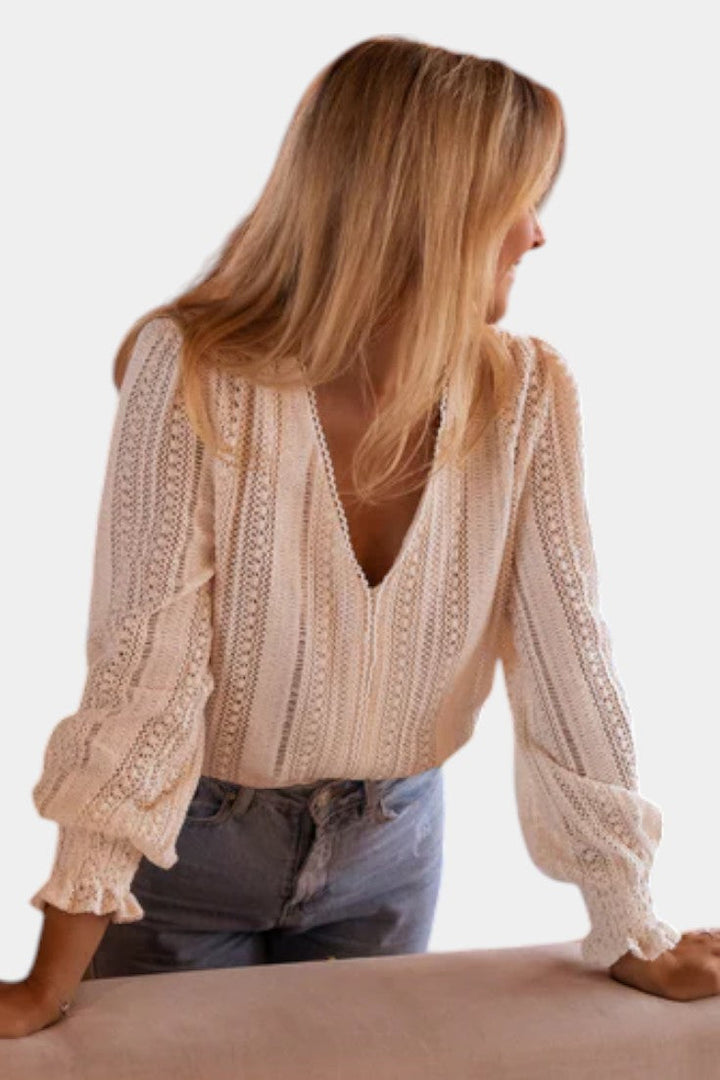 Emery - Blusa de Encaje de Crochet