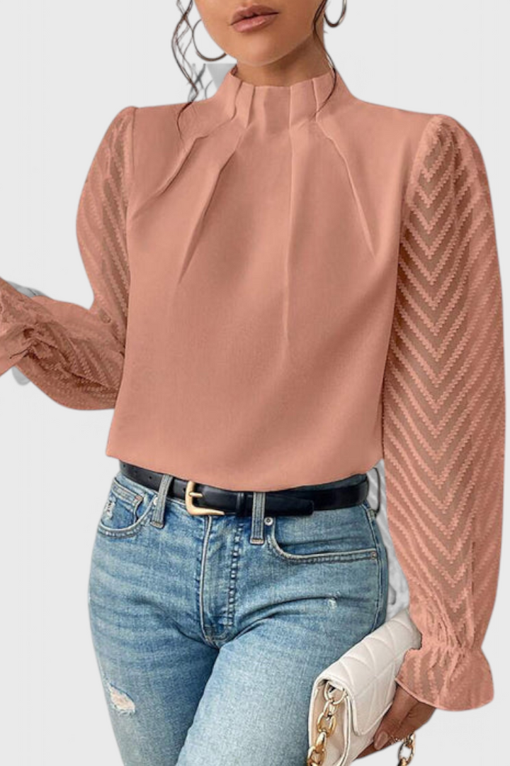 Helga - Blusa de Manga Larga Náutica