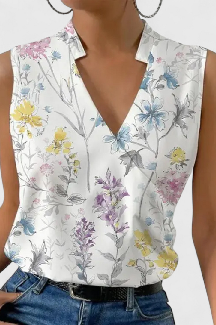 Yariela - Top Suave de Verano con Escote en V