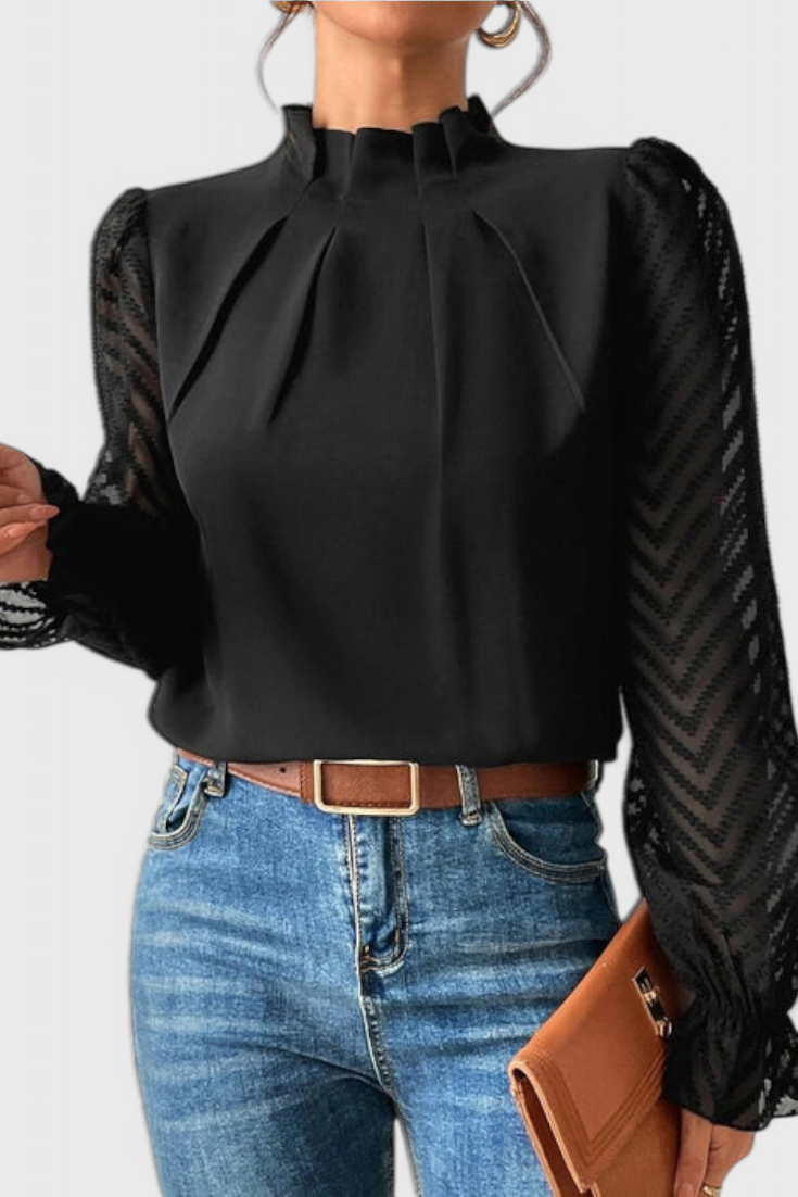 Helga - Blusa de Manga Larga Náutica