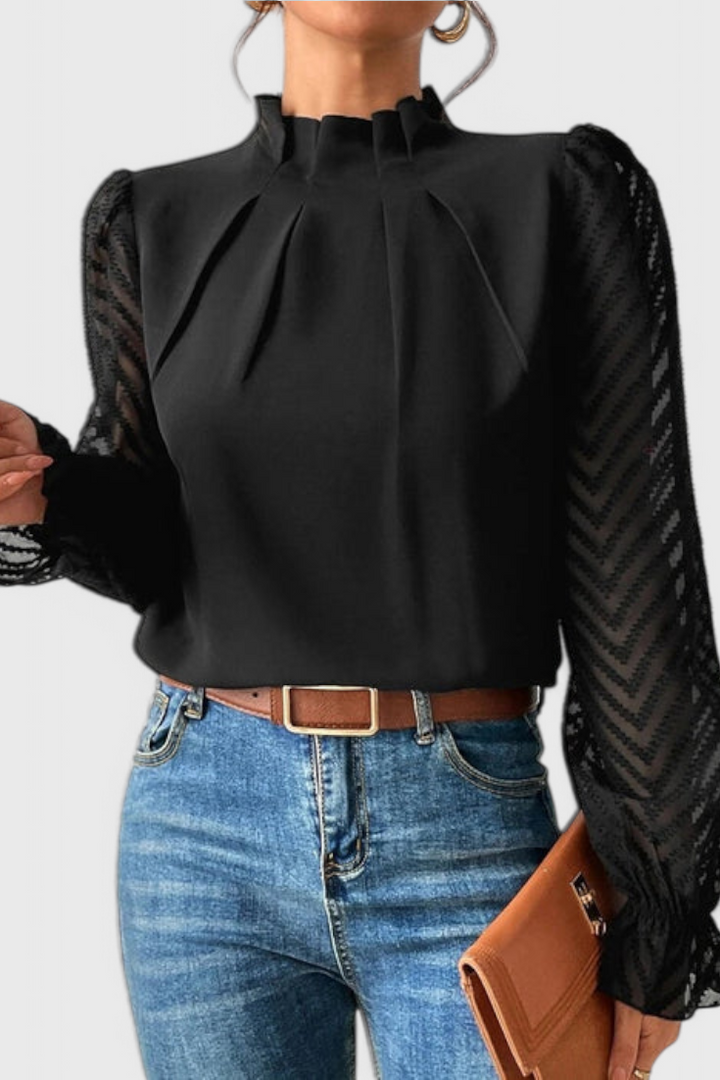 Helga - Blusa de Manga Larga Náutica