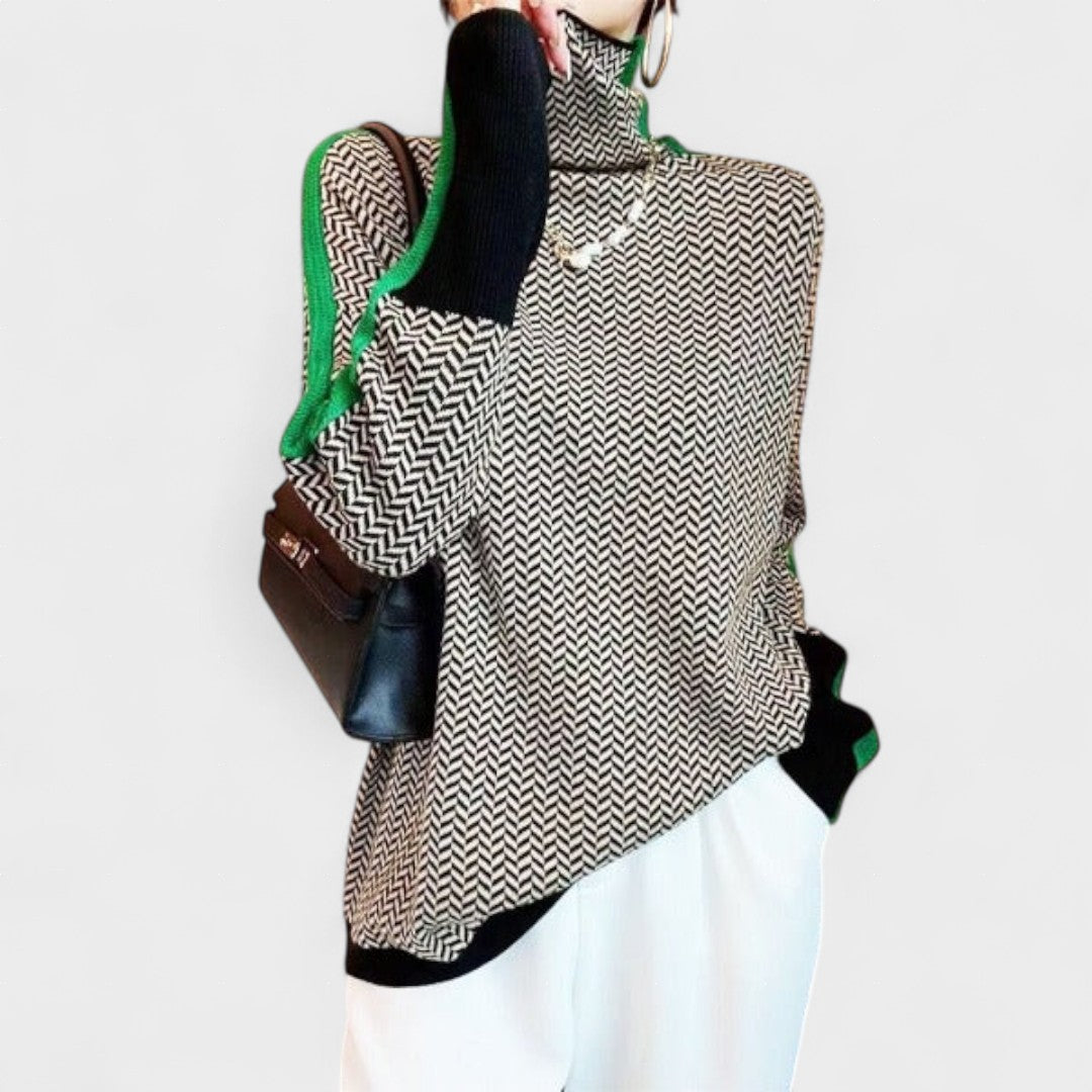 Isidora™ | Suéter de lujo con cuello alto en espiga