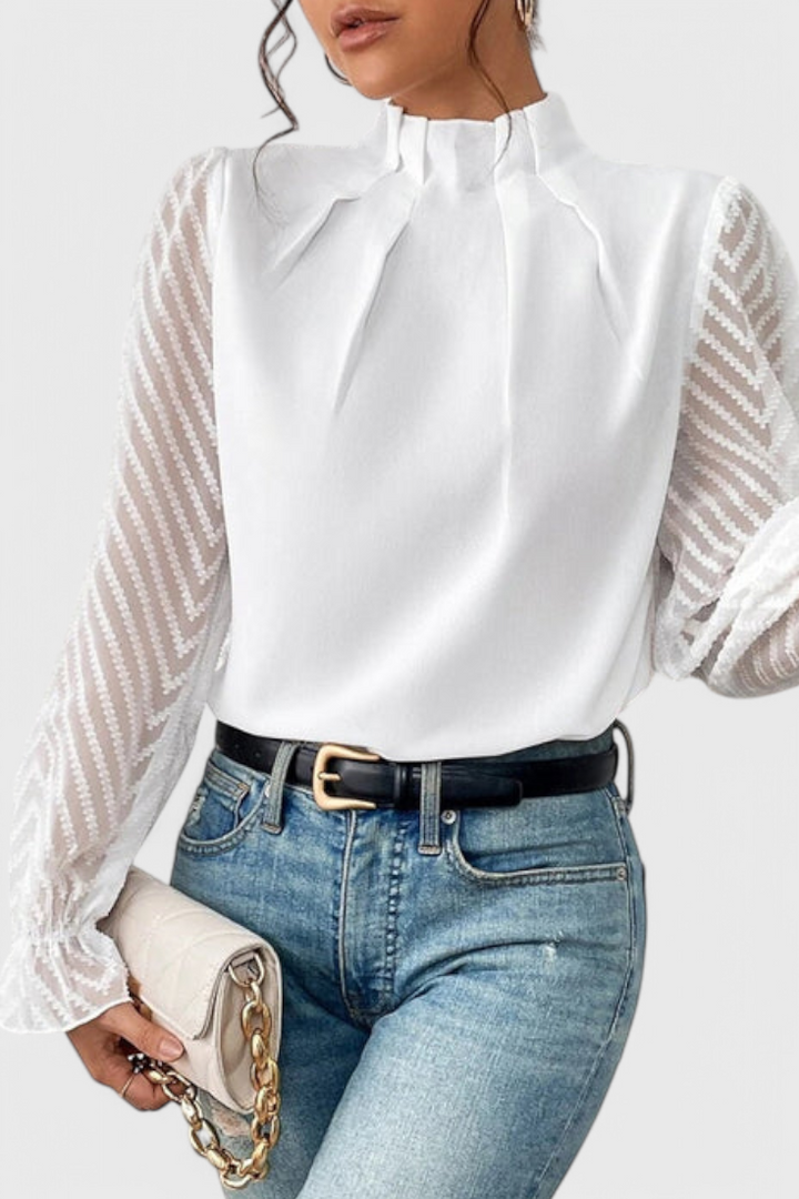 Helga - Blusa de Manga Larga Náutica