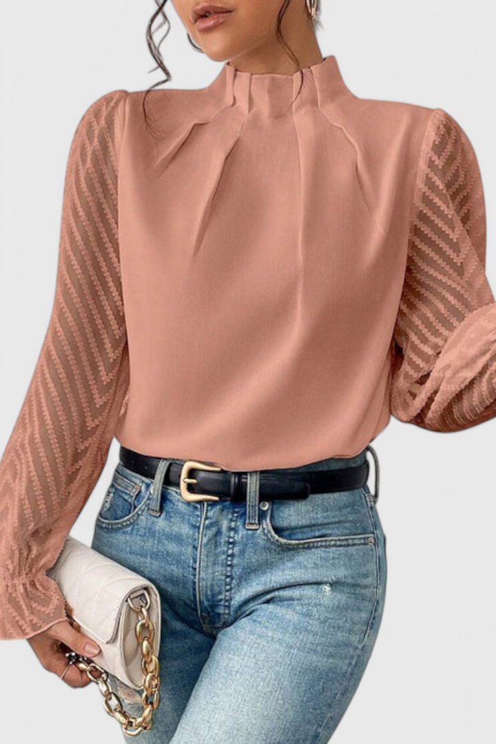 Helga - Blusa de Manga Larga Náutica