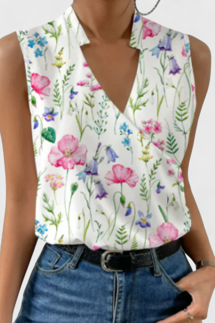 Yariela - Top Suave de Verano con Escote en V