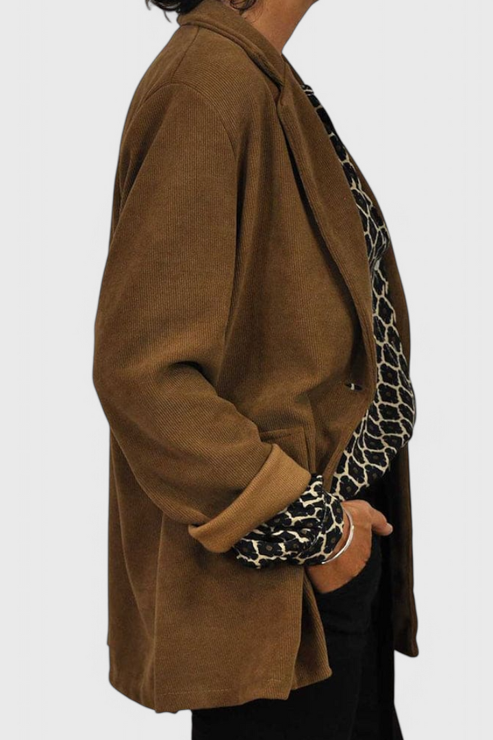 Jemima - Blusa de Botones con Estampado Geométrico