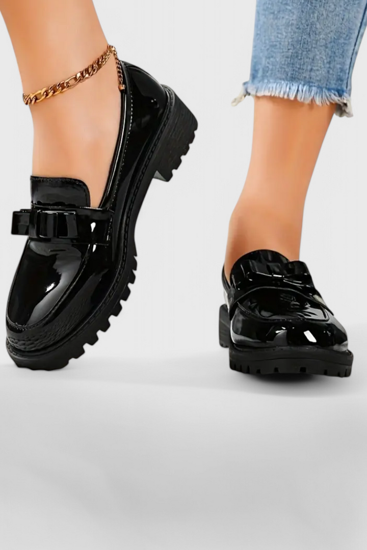 Zinnia | Mocasines con Detalle de Lazo y Tacón Bloque