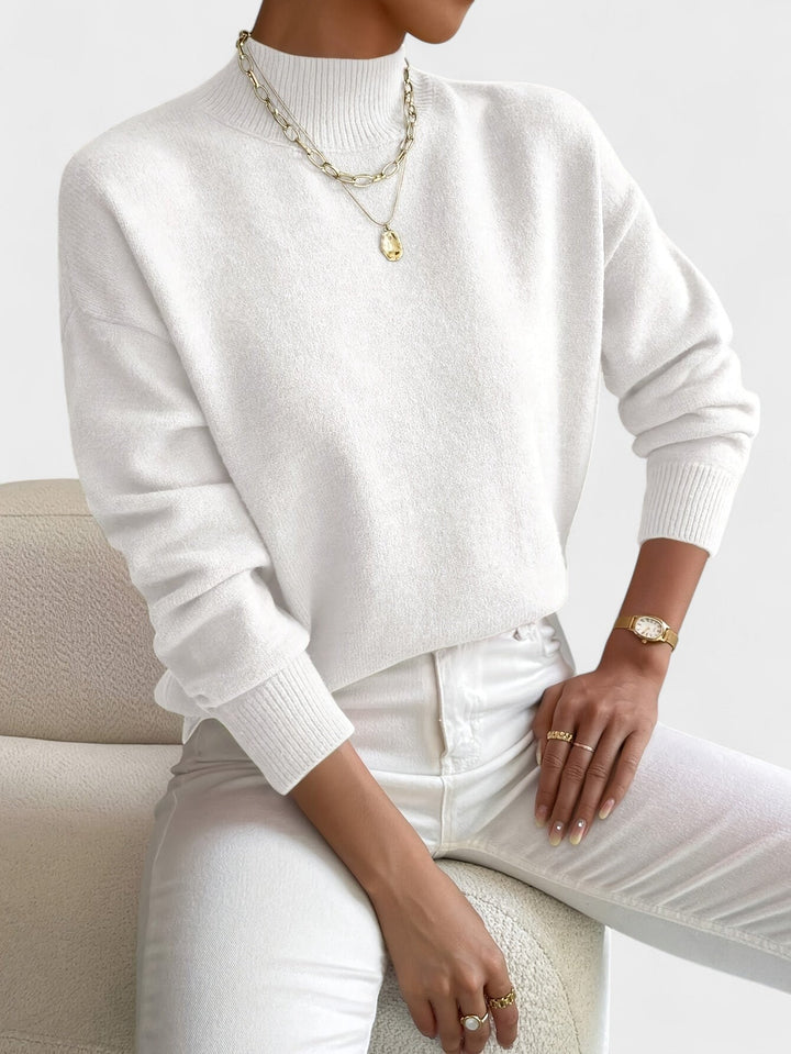 Inés – Cuello Alto de Caída Suave para Días Cómodos y Confiados